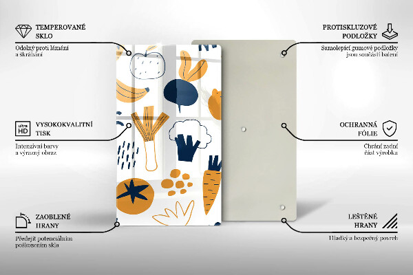 Üveg vágódeszka Élelmiszer illusztráció