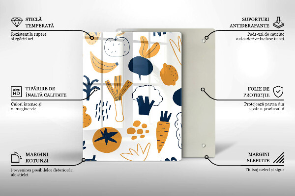 Üveg vágódeszka Élelmiszer illusztráció