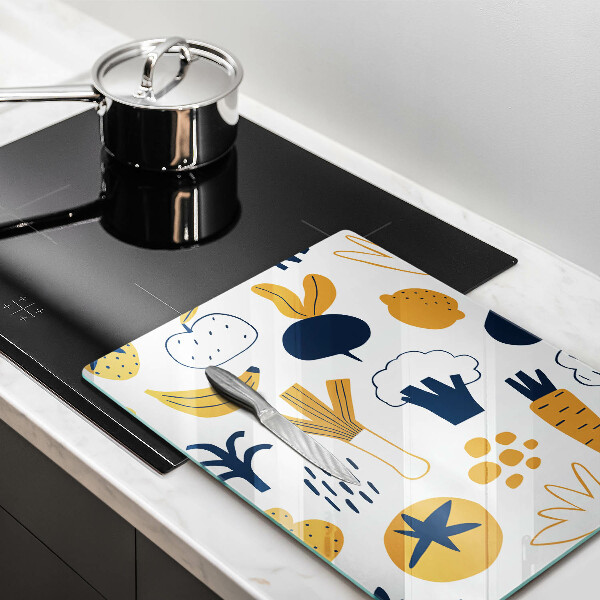 Üveg vágódeszka Élelmiszer illusztráció