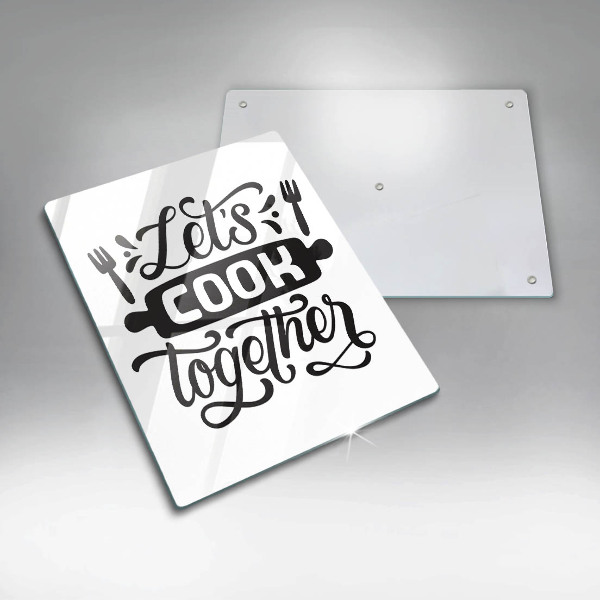 Üveg vágódeszka Let's cook together