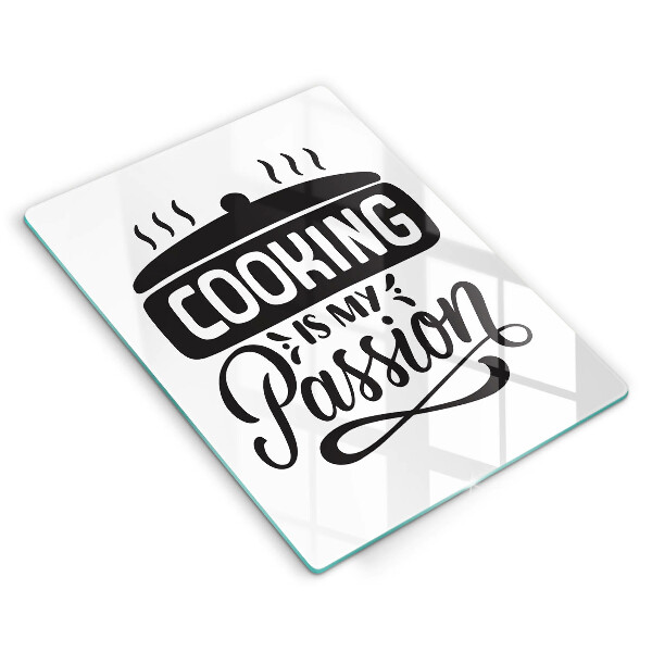 Üveg vágódeszka Cooking is my passion