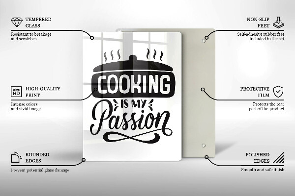 Üveg vágódeszka Cooking is my passion