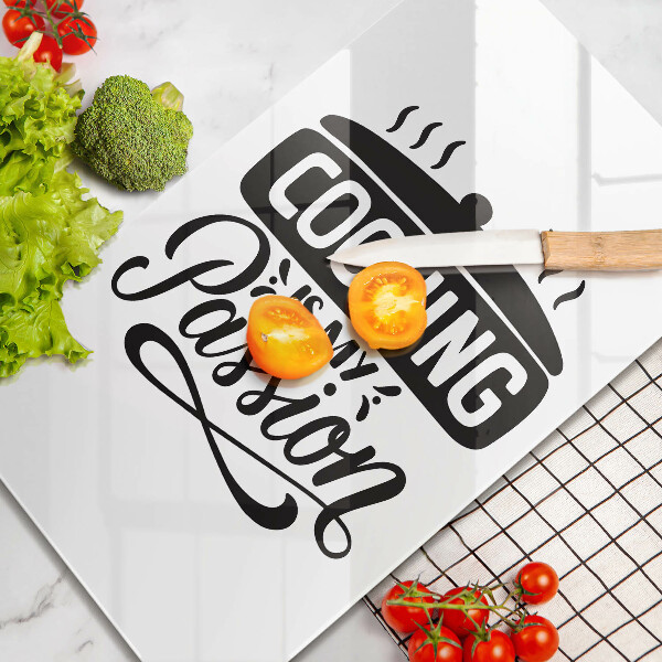 Üveg vágódeszka Cooking is my passion