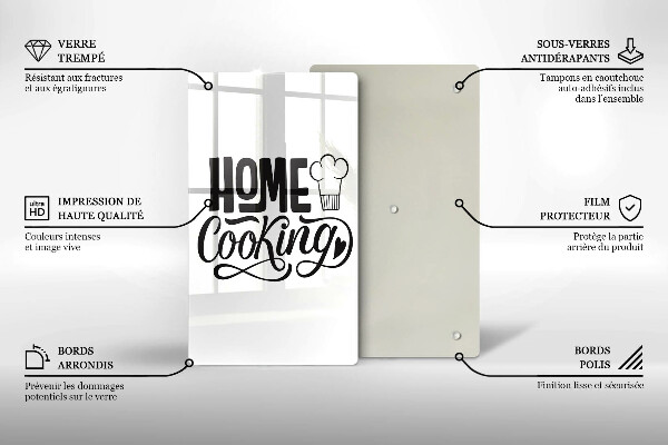 Üveg vágódeszka Home cooking