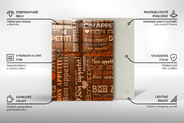 Üveg vágódeszka Bon appetit