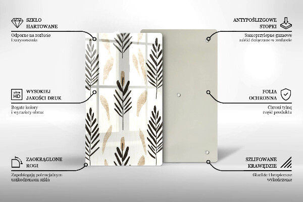 Üveg vágódeszka Boho növények