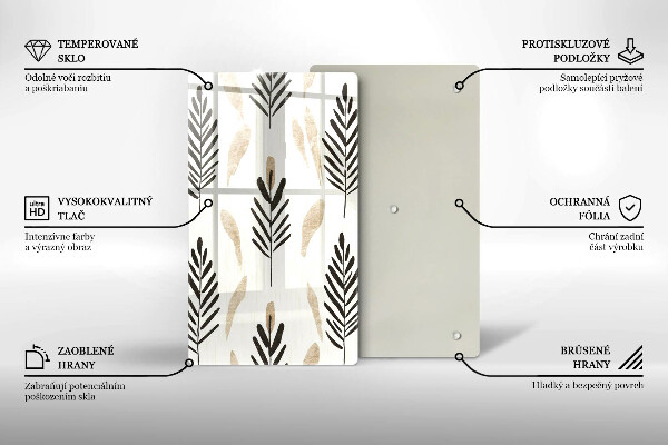 Üveg vágódeszka Boho növények