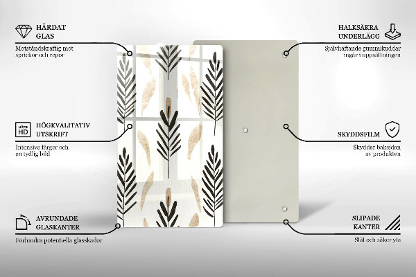 Üveg vágódeszka Boho növények