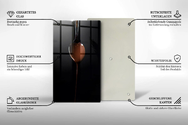 Üveg vágódeszka Egy kanál csokoládé