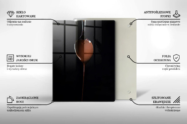 Üveg vágódeszka Egy kanál csokoládé