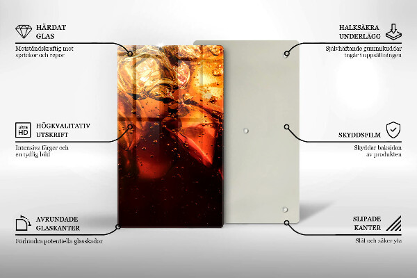 Üveg vágódeszka Cola ital jéggel