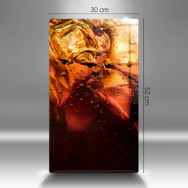 Üveg vágódeszka Cola ital jéggel