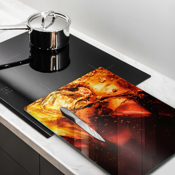 Üveg vágódeszka Cola ital jéggel