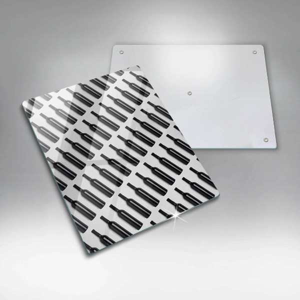 Üveg vágódeszka Fekete borosüvegek