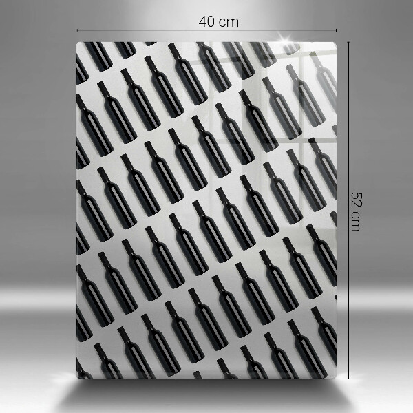 Üveg vágódeszka Fekete borosüvegek