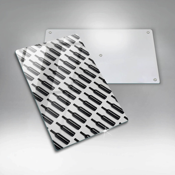 Üveg vágódeszka Fekete borosüvegek