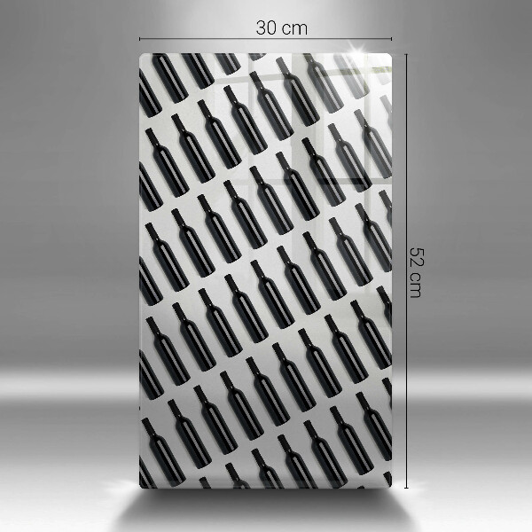 Üveg vágódeszka Fekete borosüvegek