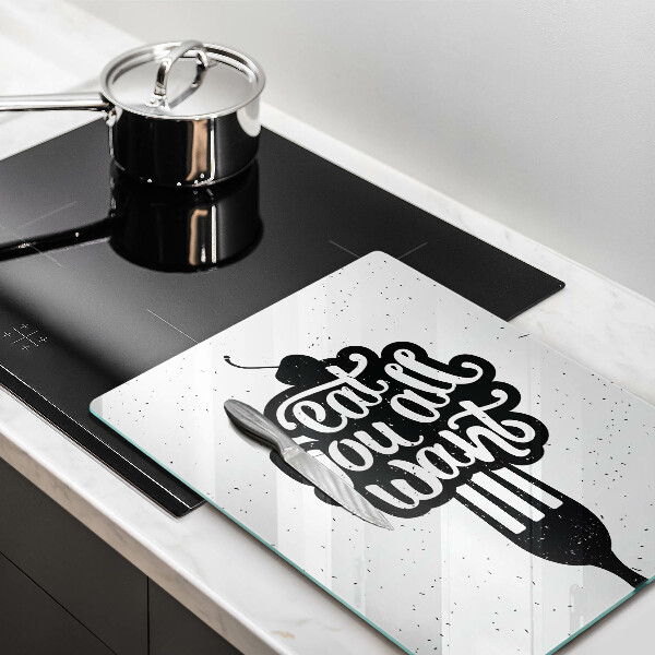 Üveg vágódeszka Eat all you want