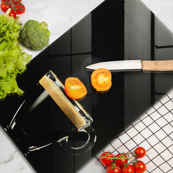 Üveg vágódeszka Egy pohár fekete kávé