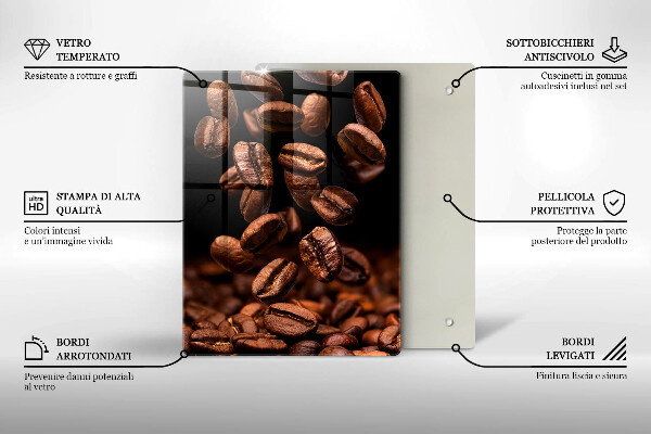 Üveg vágódeszka Barna szemes kávé