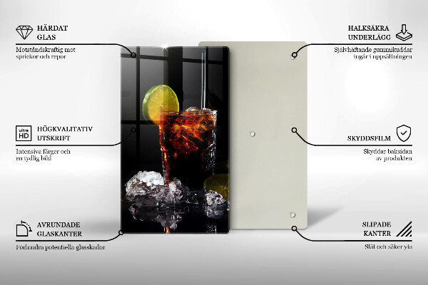 Üveg vágódeszka Földes ital jéggel