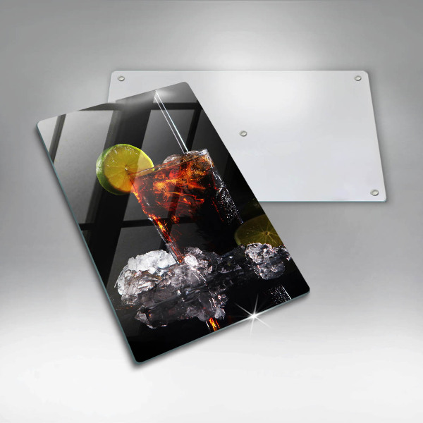 Üveg vágódeszka Földes ital jéggel