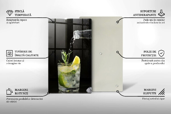 Üveg vágódeszka Egy pohár vizet