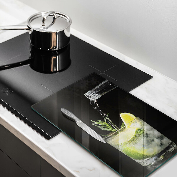 Üveg vágódeszka Egy pohár vizet