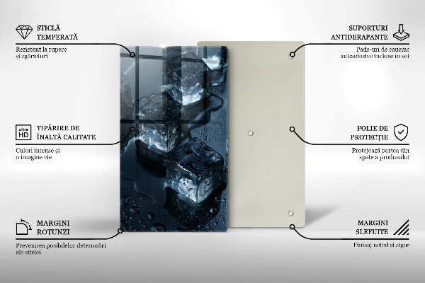 Üveg vágódeszka Hideg jégkockák