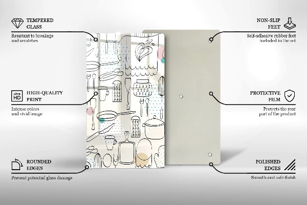 Üveg vágódeszka Konyhai kiegészítők