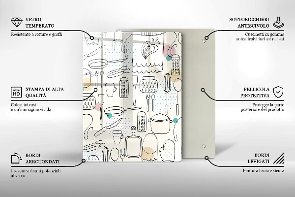 Üveg vágódeszka Konyhai kiegészítők