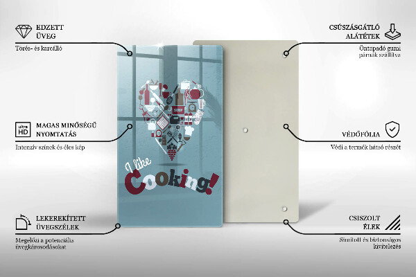 Üveg vágódeszka I like cooking