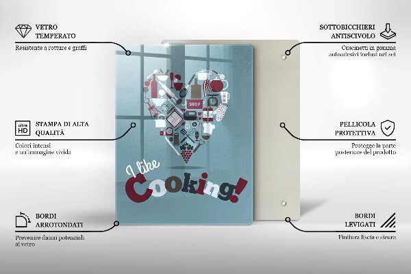 Üveg vágódeszka I like cooking