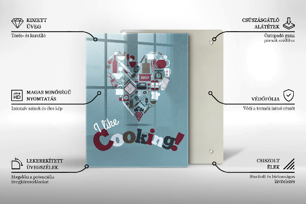 Üveg vágódeszka I like cooking