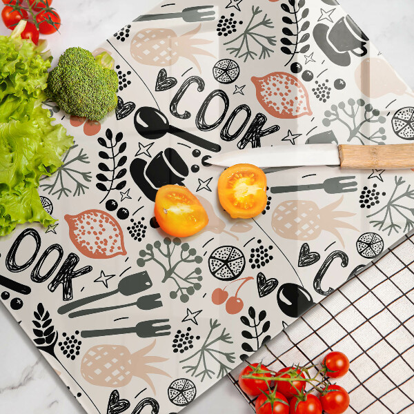 Üveg vágódeszka Rajzfilm konyhai motívum