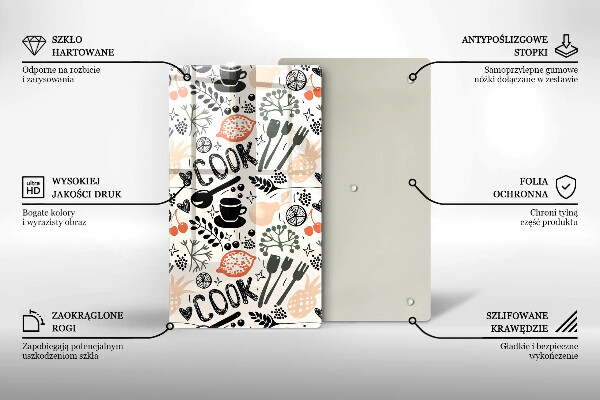 Üveg vágódeszka Rajzfilm konyhai motívum