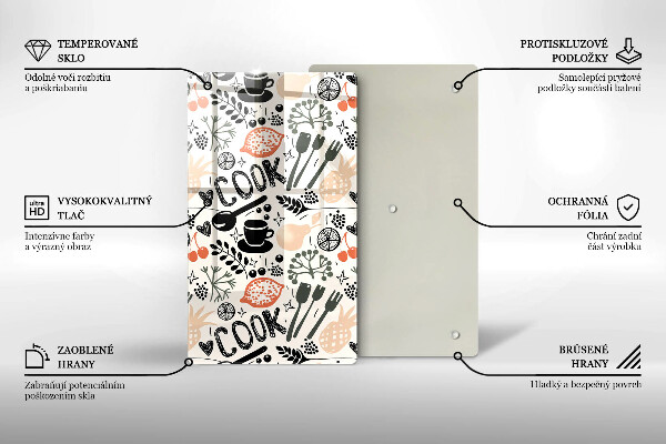 Üveg vágódeszka Rajzfilm konyhai motívum