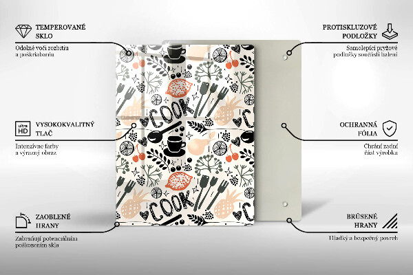 Üveg vágódeszka Rajzfilm konyhai motívum