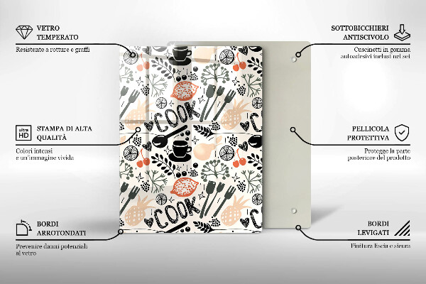 Üveg vágódeszka Rajzfilm konyhai motívum