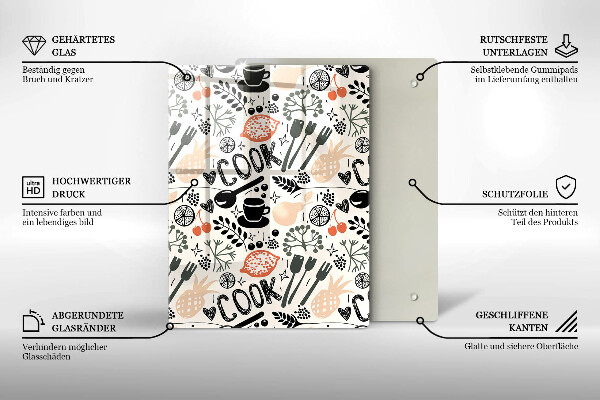 Üveg vágódeszka Rajzfilm konyhai motívum