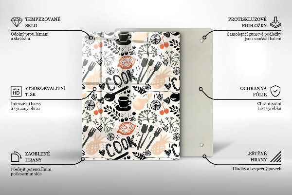 Üveg vágódeszka Rajzfilm konyhai motívum