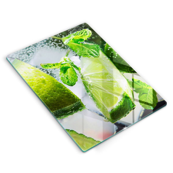 Üveg vágódeszka Víz mésszel és jéggel