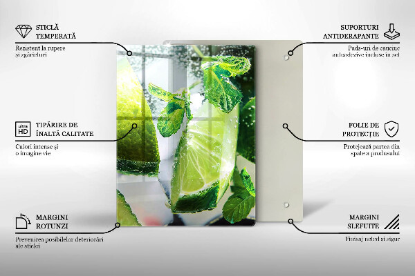 Üveg vágódeszka Víz mésszel és jéggel