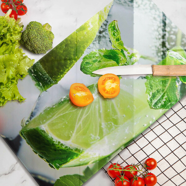 Üveg vágódeszka Víz mésszel és jéggel