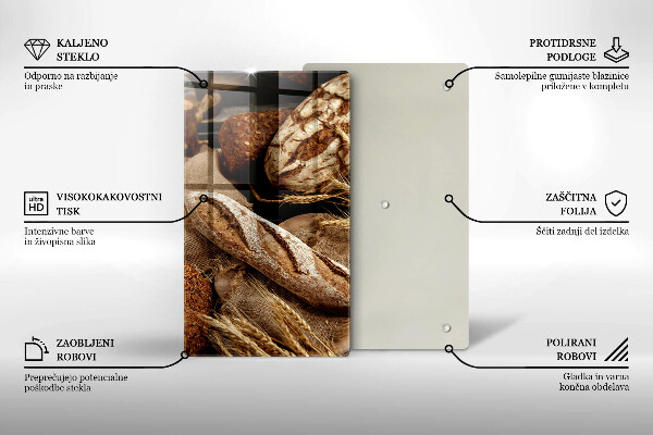 Üveg vágódeszka Kenyér kenyerek