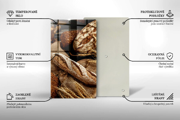 Üveg vágódeszka Kenyér kenyerek