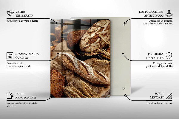 Üveg vágódeszka Kenyér kenyerek
