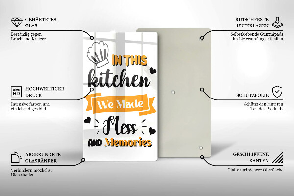 Üveg vágódeszka In this kitchen we made mess and memories