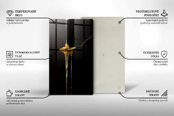 Üveg vágódeszka Egy teáskanál mézet