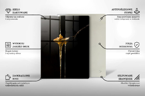 Üveg vágódeszka Egy teáskanál mézet